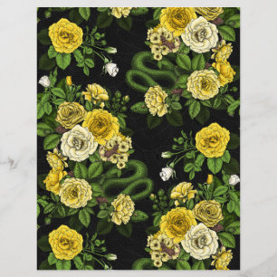 Lámina Oculto en los rosas, amarillo y verde