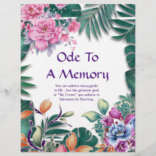 Lámina Ode a un papel personalizado de poesía de memoria
