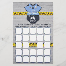 Lámina Oficial de policía Bingo de Baby Shower