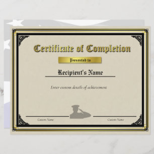 Lámina Oficial personalizado Salute el certificado de la 