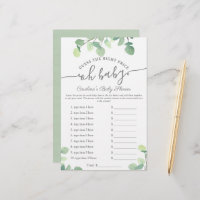 Oh Baby Adis Price Greenery Juego de Baby Shower
