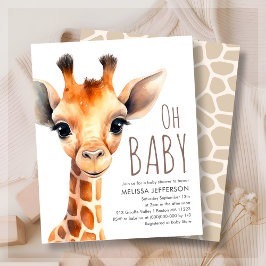 Lámina Oh Baby Giraffe Invitación al presupuesto de Baby