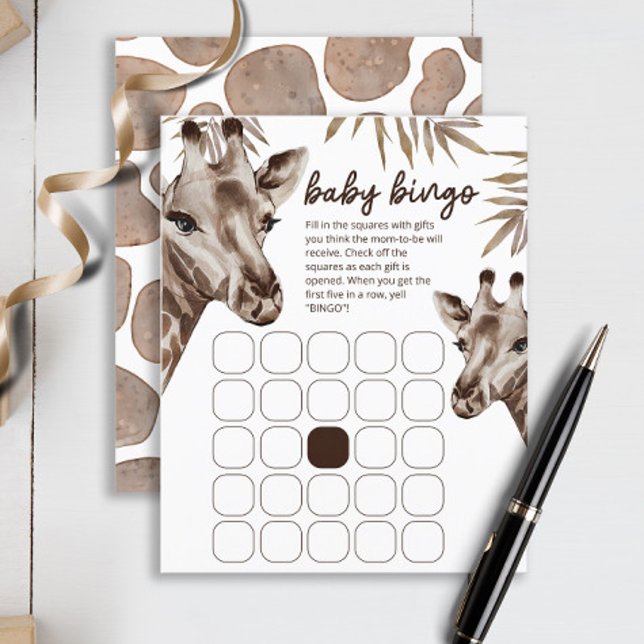 Lámina Oh Baby Giraffe Juego de bingo para bebés neutros (Subido por el creador)
