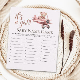 Lámina Oh Baby Girl, Pink Teddy Bear Baby shower