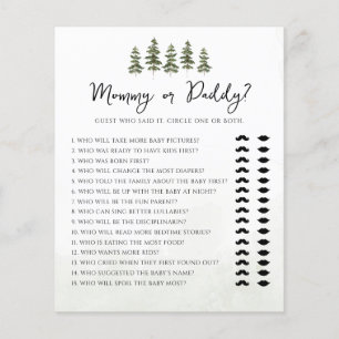 Lámina Oh Baby Woodland Mommy o Daddy Baby Shower Game