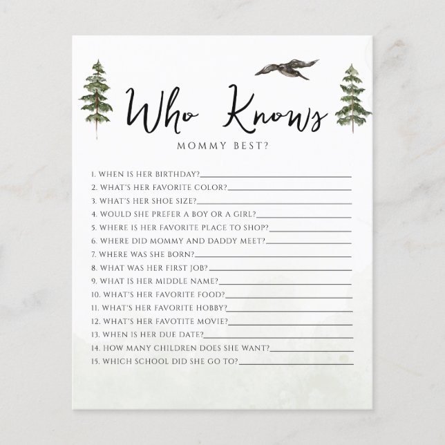 Lámina Oh Baby Woodland quien conoce a mi bebé (Anverso)