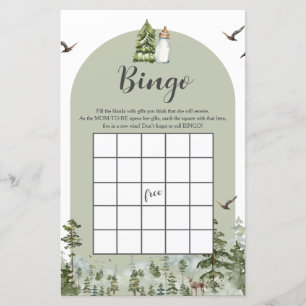 Lámina Oh Boy Adventure Pine Forest Bingo de Baby Shower