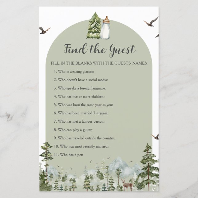 Lámina Oh Boy Adventure Pine Forest Encuentra El Juego De (Anverso)