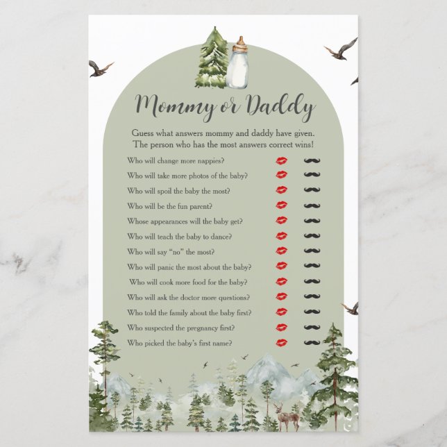 Lámina Oh Boy Adventure Pine Forest Mommy or Daddy (Anverso)