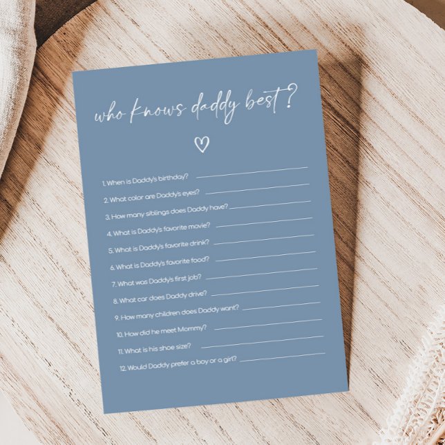 Lámina Oh Boy Boho Minimalist Baby Shower Who knows Game (Modern Oh Boy Baby Shower Game)