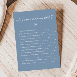 Lámina Oh Boy Boho Minimalist Baby Shower Who knows Game