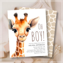 Oh Boy Giraffe Invitación al presupuesto de Baby S
