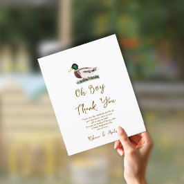 Lámina Oh Boy Mallard Duck Baby Shower Gracias