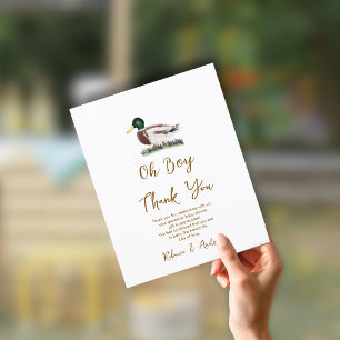 Lámina Oh Boy Mallard Duck Baby Shower Gracias
