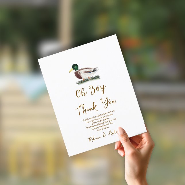 Lámina Oh Boy Mallard Duck Baby Shower Gracias (Subido por el creador)
