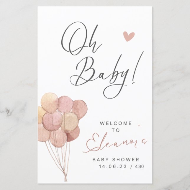 Lámina Oh chicas de invitaciones para bebés (Anverso)