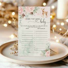 Lámina Oh Deer Baby Shower Name ese juego de canciones