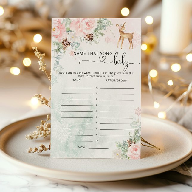 Lámina Oh Deer Baby Shower Name ese juego de canciones (Subido por el creador)