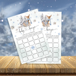 Lámina Oh Deer Winter Baby Boy Shower Baby Bingo