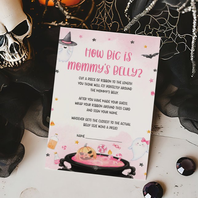 Lámina Oh Sheet Halloween Cómo de grande es el juego de B (Pink Oh Sheet Baby Shower How Big is Mommys Belly Game)