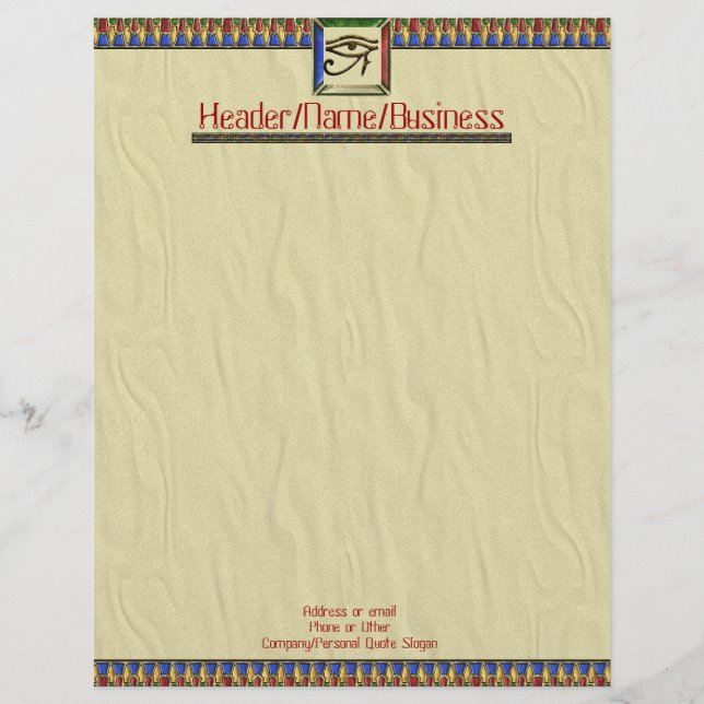 Lámina Ojo de Horus Letterhead (Anverso)