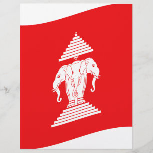 Lámina Ola de la bandera del elefante de tres cabezas de 