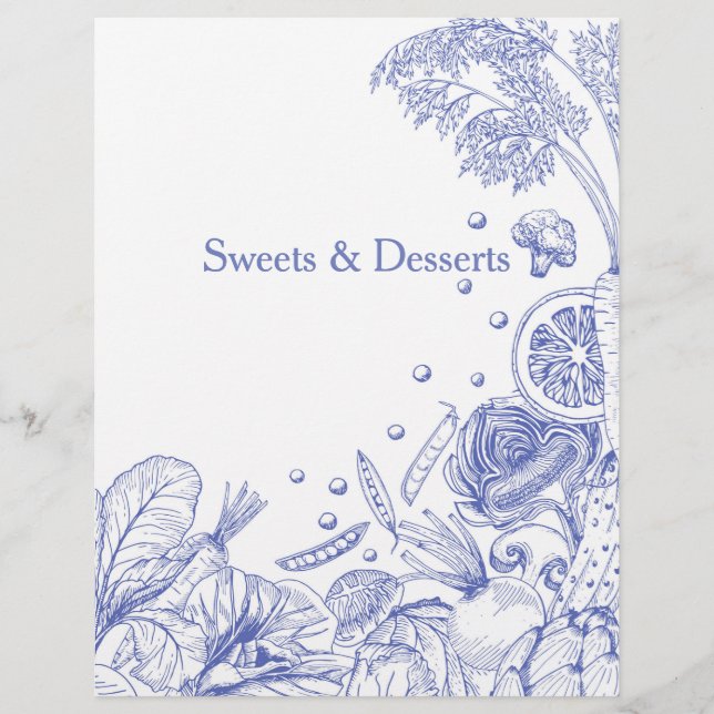 Lámina Ola de Vegetales Azul - Categoría Receta (Anverso)