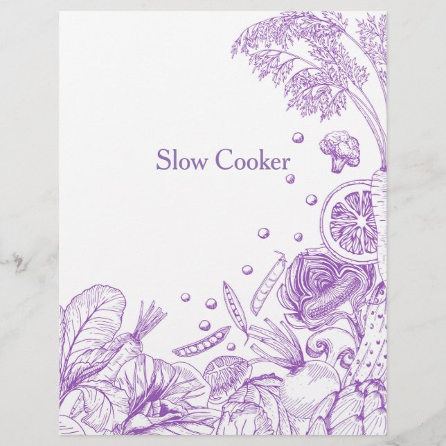 Lámina Ola de Vegetales Púrpura - Categoría de receta (Anverso)