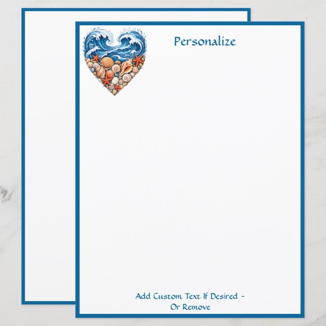 Lámina Olas del Corazón del Océano Conchas Marinas – Pers (Anverso / Reverso)