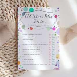 Lámina "Old Wives Tales" Gender Reveal Baby Shower Game