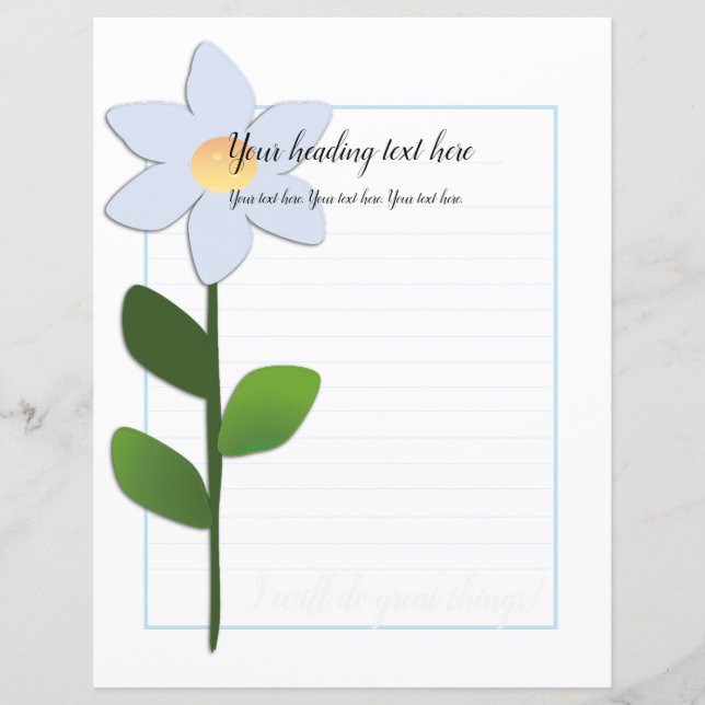 Lámina Olvídate de que no es papel de escritura floral (Anverso)