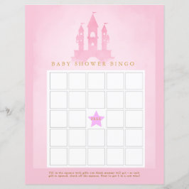 Lámina Once Upon A Time Castle Baby Shower Bingo