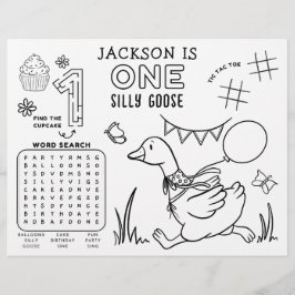 Lámina One Silly Goose 1st Birthday Activity Placemat