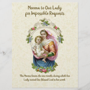 Lámina Oración católica de la Virgen Religiosa María Vint