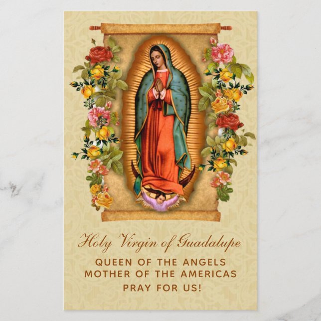Lámina Oración Nuestra Señora del Virus Guadalupe Corona  (Anverso)