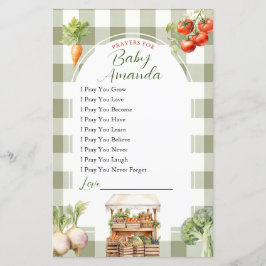 Lámina Oraciones de Baby Shower de mercado fresco de cult
