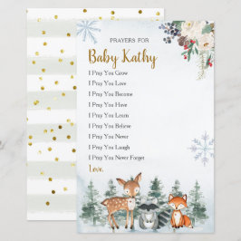 Lámina Oraciones de bosque de animales de invierno para b