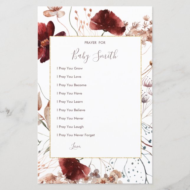 Lámina Oraciones de flores silvestres de otoño para el Ró (Anverso)