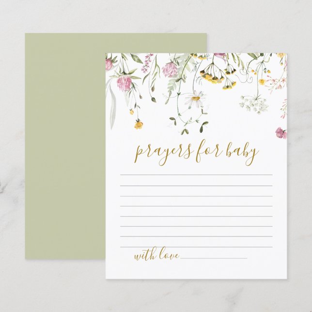 Lámina Oraciones para Baby Shower Wildflowers (Anverso / Reverso)
