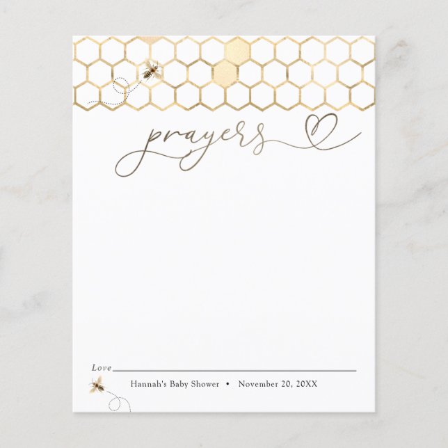 Lámina Oraciones para bebe y abeja moderna (Anverso)