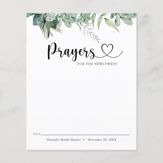 Lámina Oraciones suculentas y eucaliptas para los recién  (Anverso)