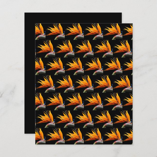Lámina Orange Bird of Paradise Black Scrapbook Paper (Anverso / Reverso)
