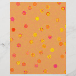 Lámina Orange Twisty Polka Dot Spiral 2-Sided Scrap Paper