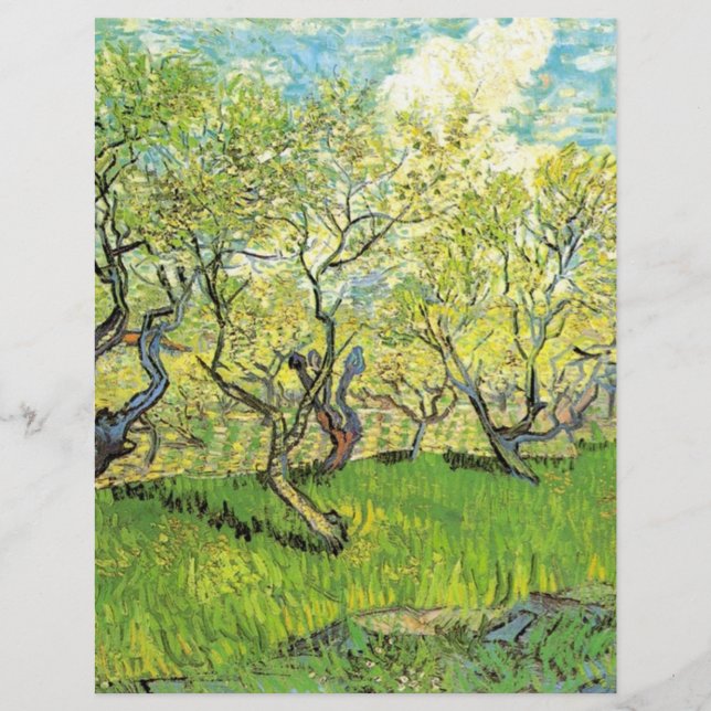 Lámina Orchard en Blossom, Vincent van Gogh. (Anverso)