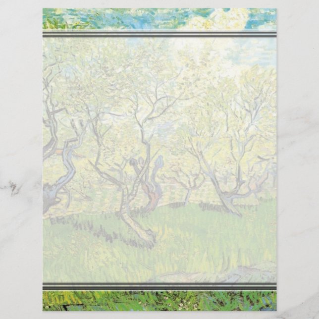 Lámina Orchard en Blossom, Vincent van Gogh. (Anverso)
