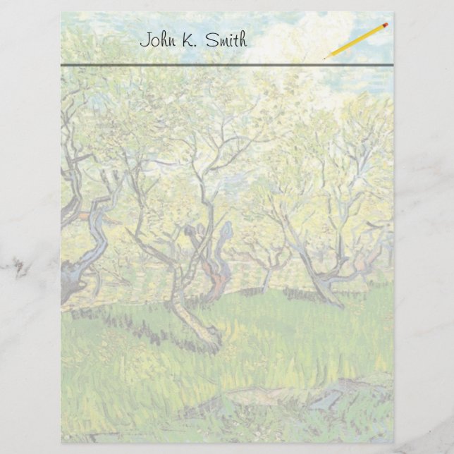 Lámina Orchard en Blossom, Vincent van Gogh. (Anverso)