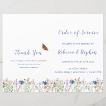 Orden de Servicio de Boda de Flor Silvestre