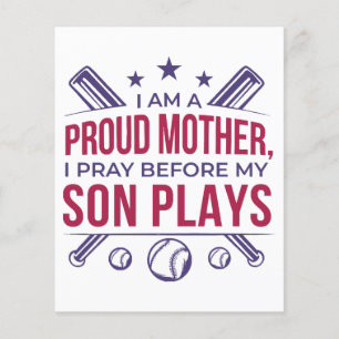 Lámina Orgullosa Madre De Béisbol Que Rezo Antes De Jugar