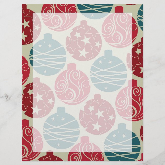 Lámina Ornamentos de Navidad Retro de Guay Regalos de Azu (Anverso)