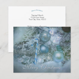 Lámina Ornamentos de presupuesto Feliz Navidad Azul festi